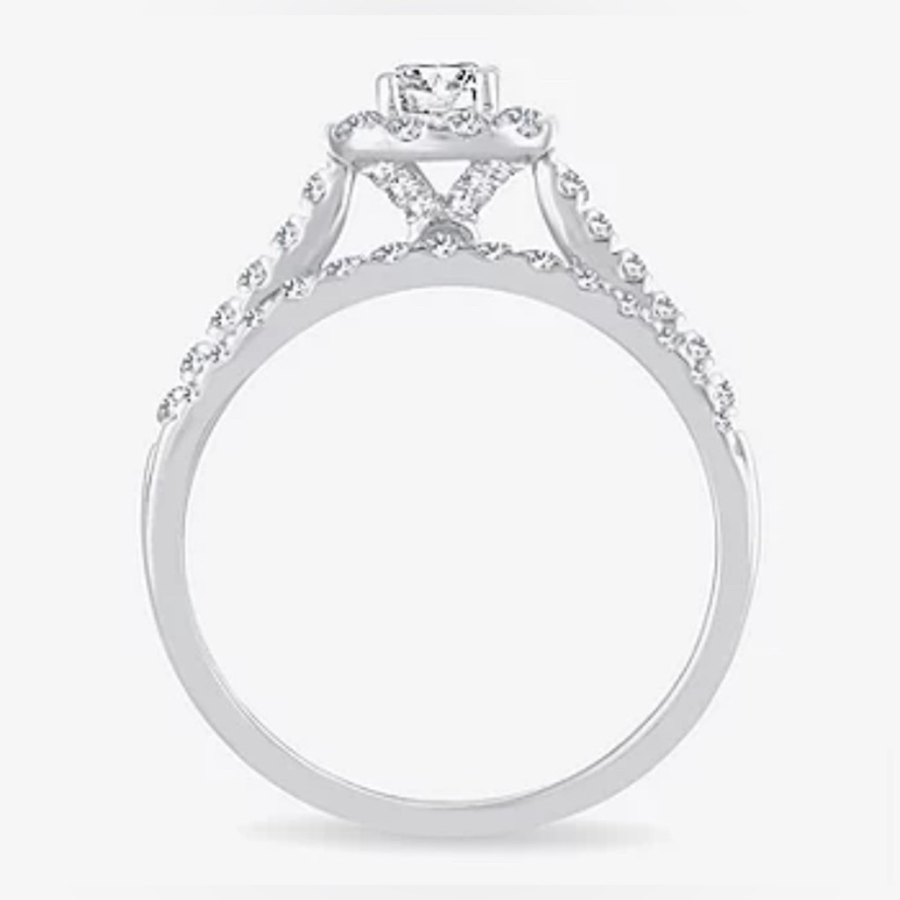 10k white gold 1k total wedding ring set. Mined diamonds. NOT LAB - Picture 5 of 10